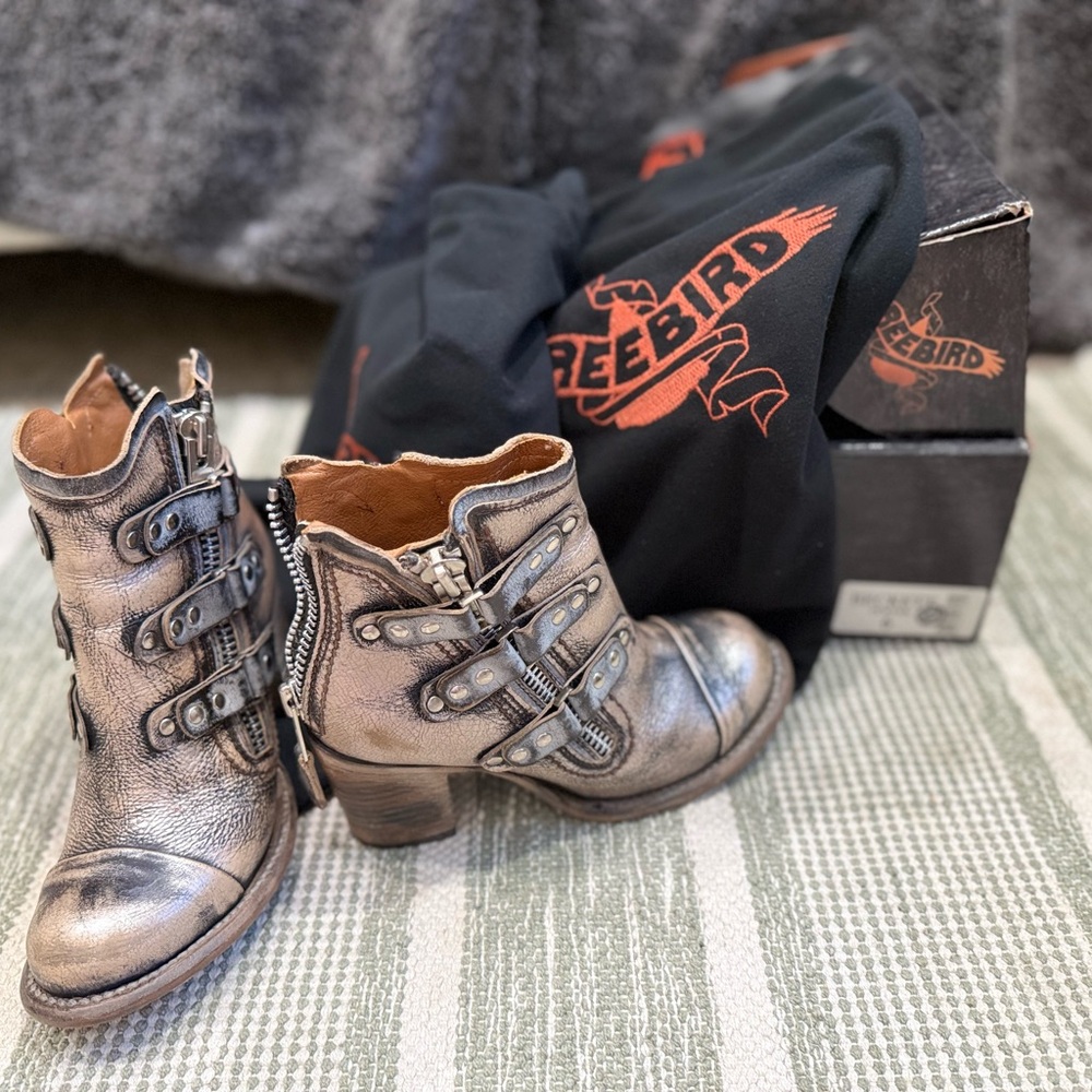 Freebird Bronze Buckle Boots